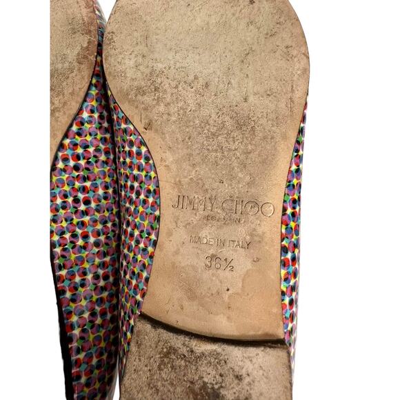 Jimmy Choo Attila Patent Pointed‎ Toe Ballet Flat Shoes Multicolor EU 36.5 - Picture 8 of 8